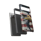 American Flag Bald Eagle phone case | Patriotic iPhone cover, cracked vintage flag design - 250 USA Celebration