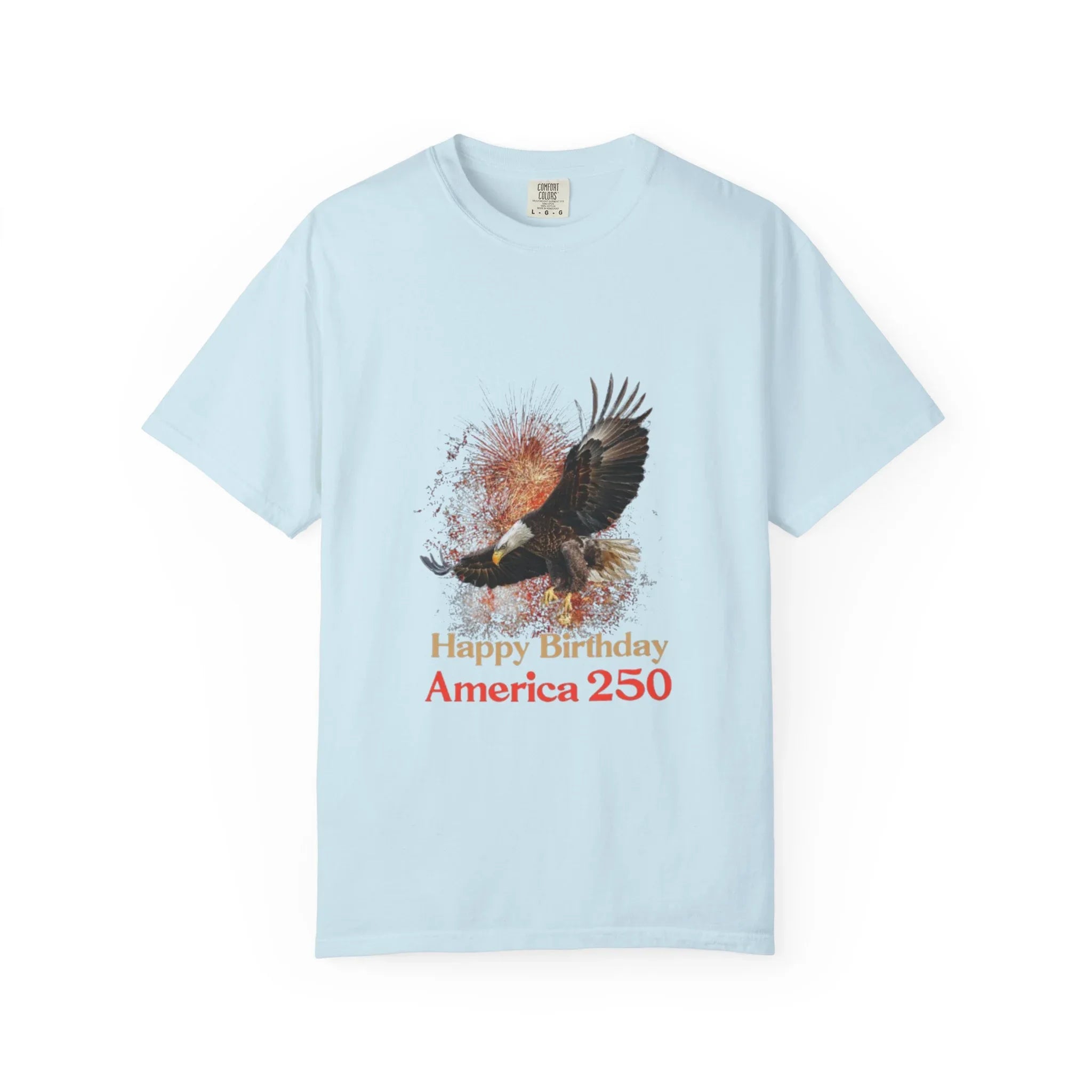 Eagle Illustration Happy Birthday America 250 T-Shirt | Patriotic Bald Eagle Tee - 250 USA Celebration