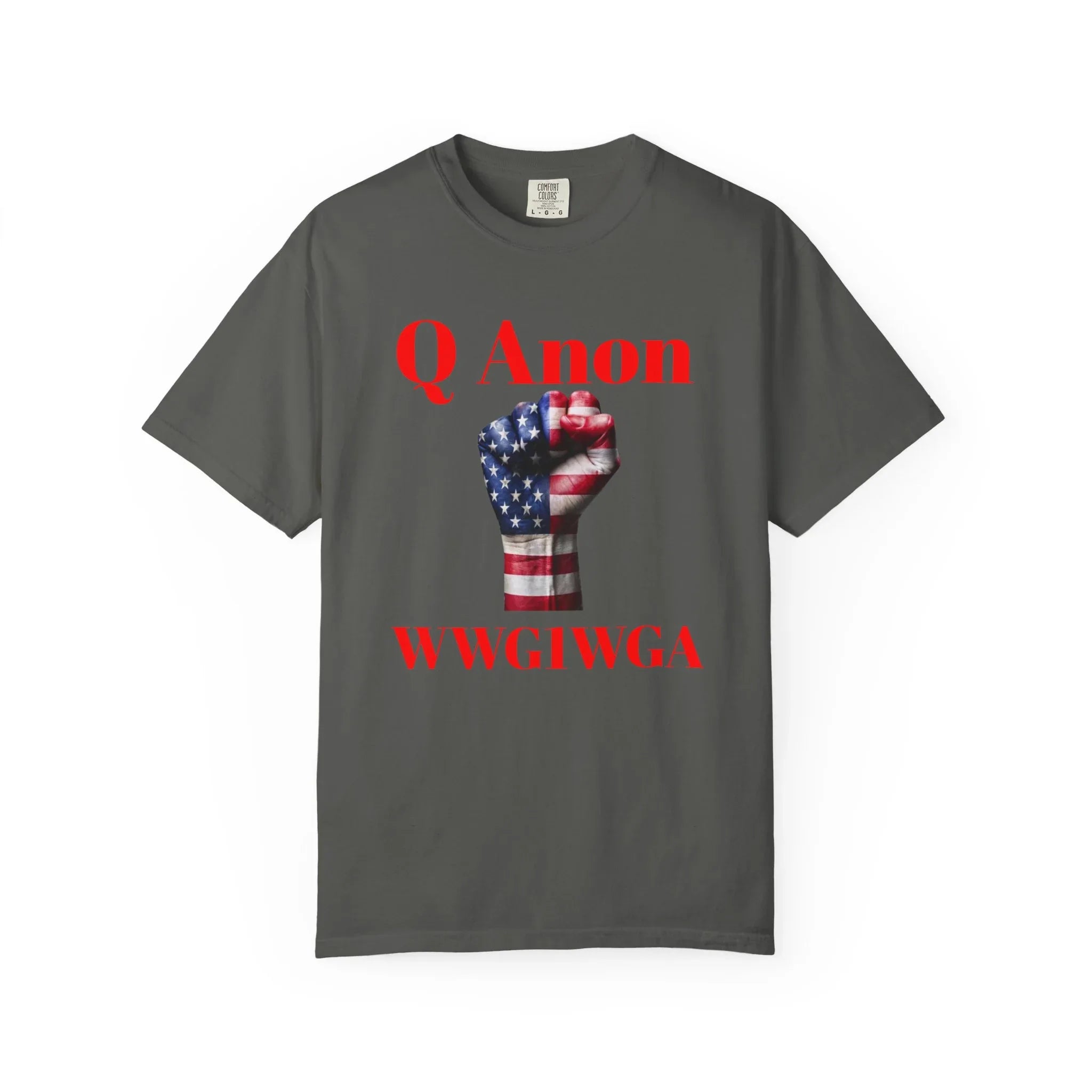 Q Anon Fist T-shirt | WWG1WGA Print - 250 USA Celebration
