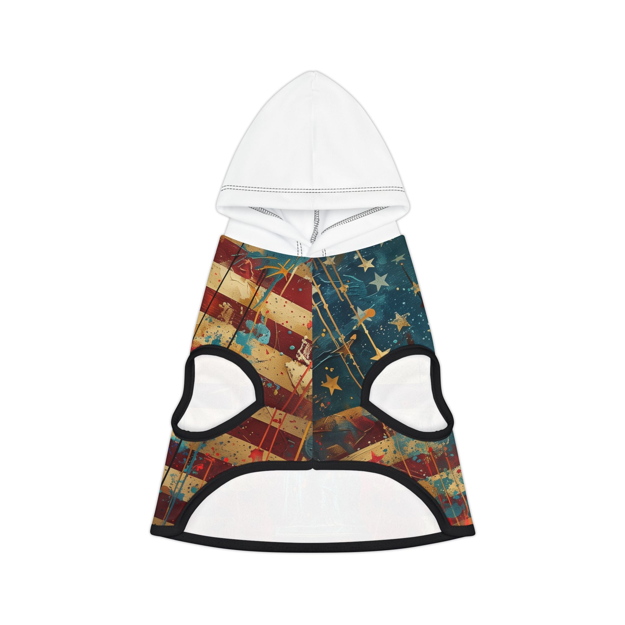 Patriotic Pet Hoodie – Vintage American Flag & Statue of Liberty Dog Hoodie