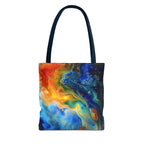 Abstract Fluid Art Tote Bag | Colorful Swirl Beach Bag - 250 USA Celebration