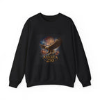 Bald Eagle with Fireworks America 250 Sweatshirt - 250 USA Celebration