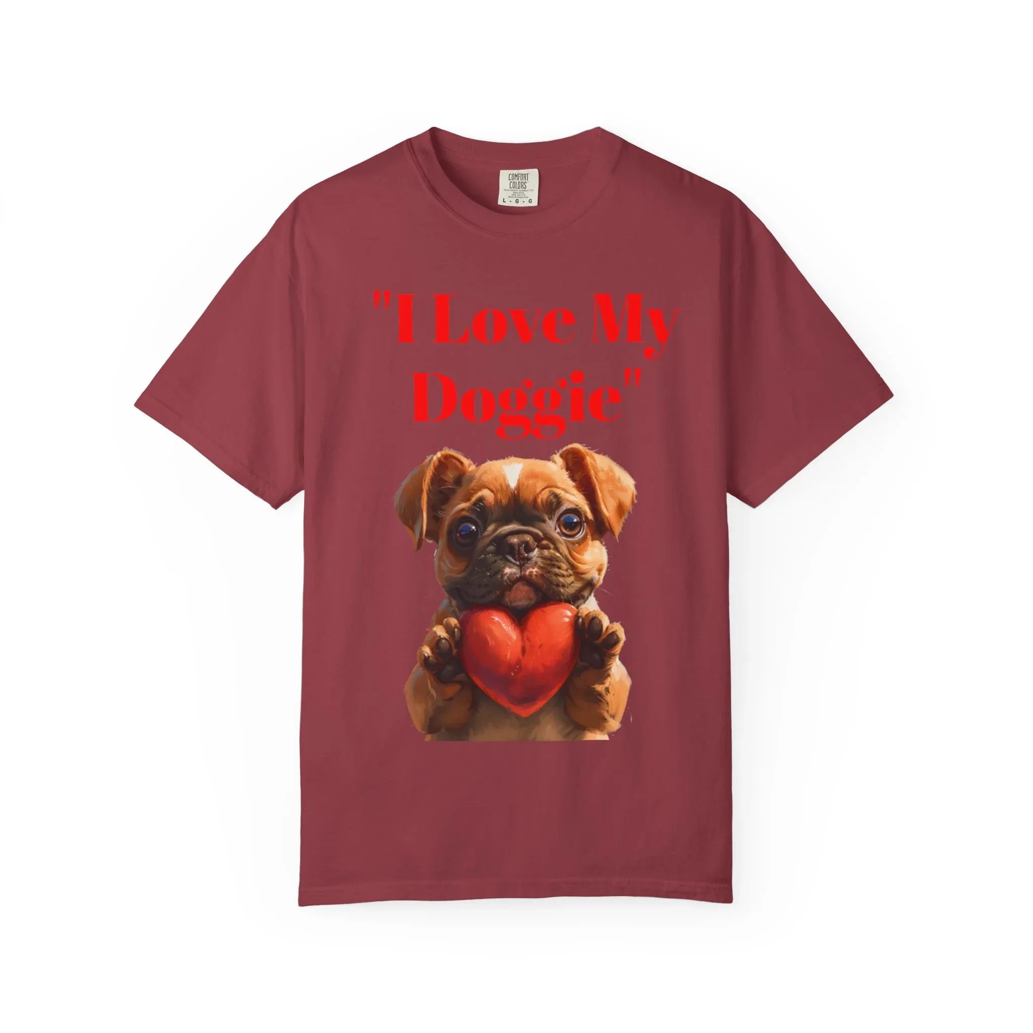 Cute French Bulldog Puppy Holding Red Heart T-shirt | Dog Lover Cartoon - 250 USA Celebration