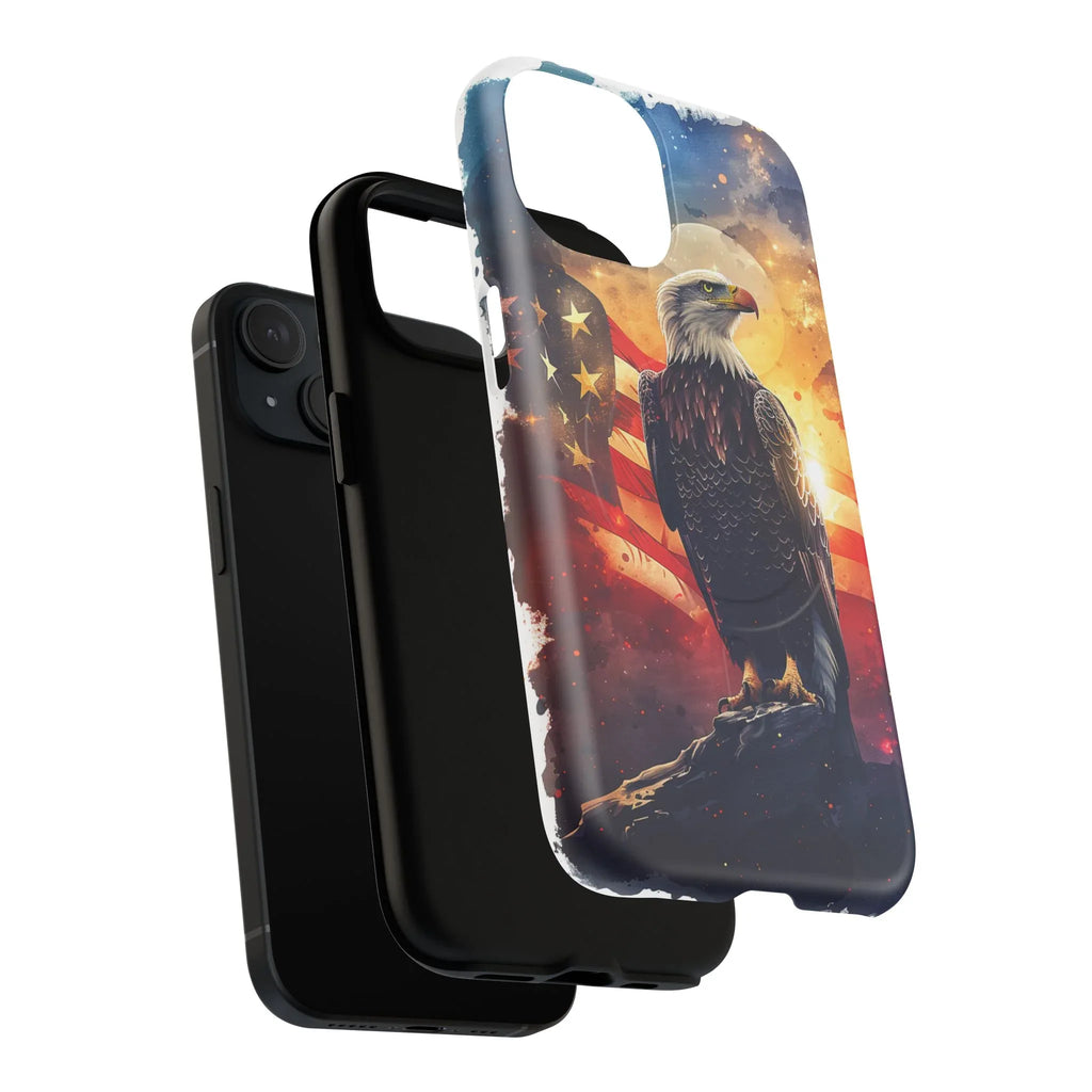 Patriotic Eagle Magnetic Phone Case, Tough Phone Covers, Americana Gifts, Unique Cell Phone Case, Fourth of July, Veterans Day - 250 USA Celebration