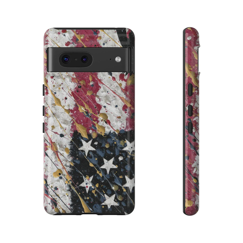 Abstract Drip American Flag Phone Case | Tough Case - 250 USA Celebration