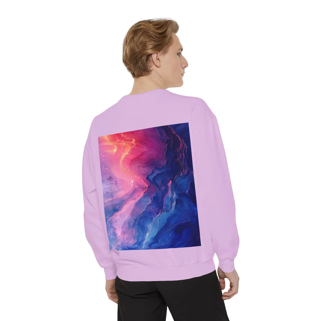 Hyper Bloom Fracture: Psychedelic tee with shattering florals in electric turquoise & magenta flares. Unisex trippy festival flair! - 250 USA Celebration