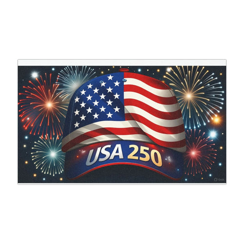 USA 250 Flag Helmet car magnet | Patriotic American fireworks - 250 USA Celebration