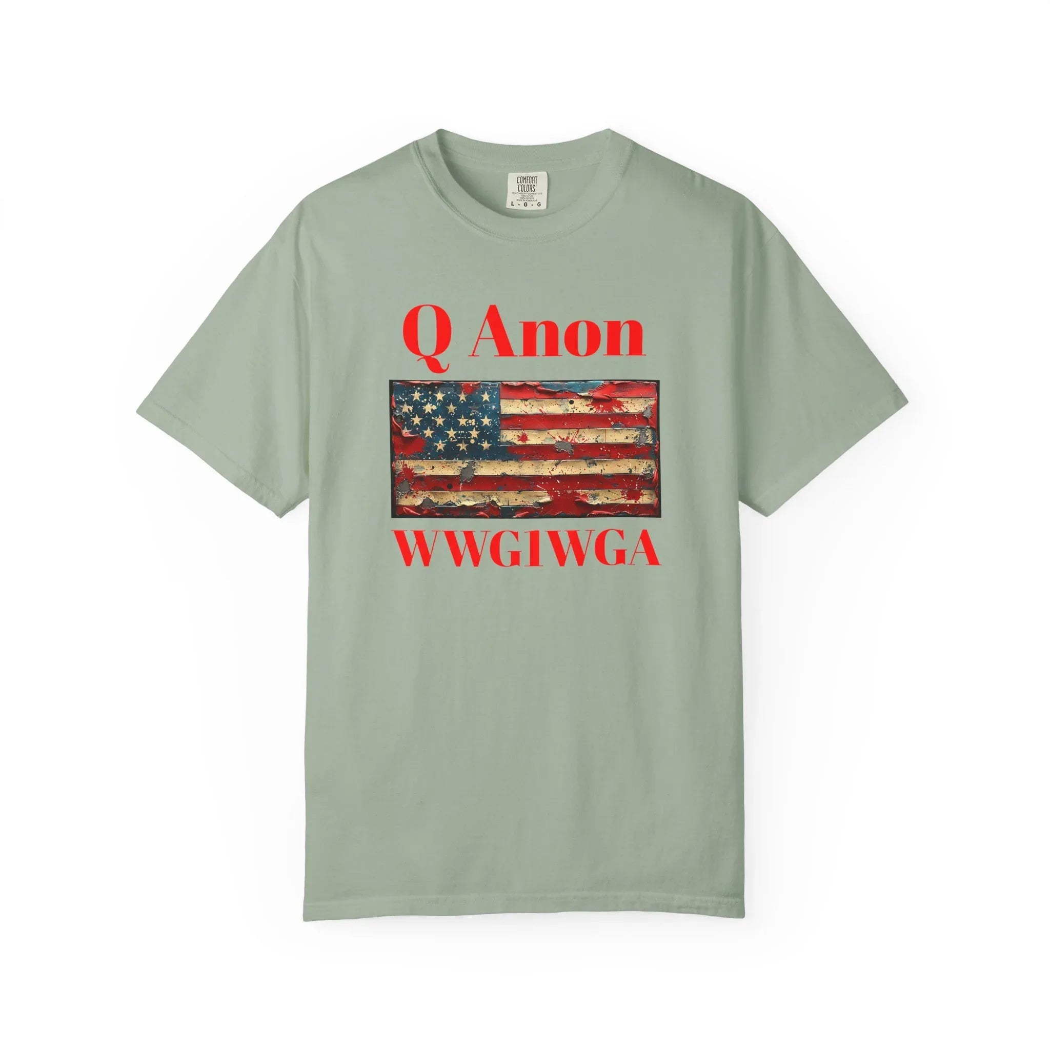 Q Anon WWG1WGA T-Shirt | American Flag Graphic Tee - 250 USA Celebration