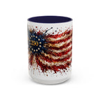 Patriotic 250th Anniversary Coffee Mug – American Flag Splash Accent (11/15oz)