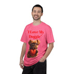 Cute French Bulldog Puppy Holding Red Heart T-shirt | Dog Lover Cartoon - 250 USA Celebration