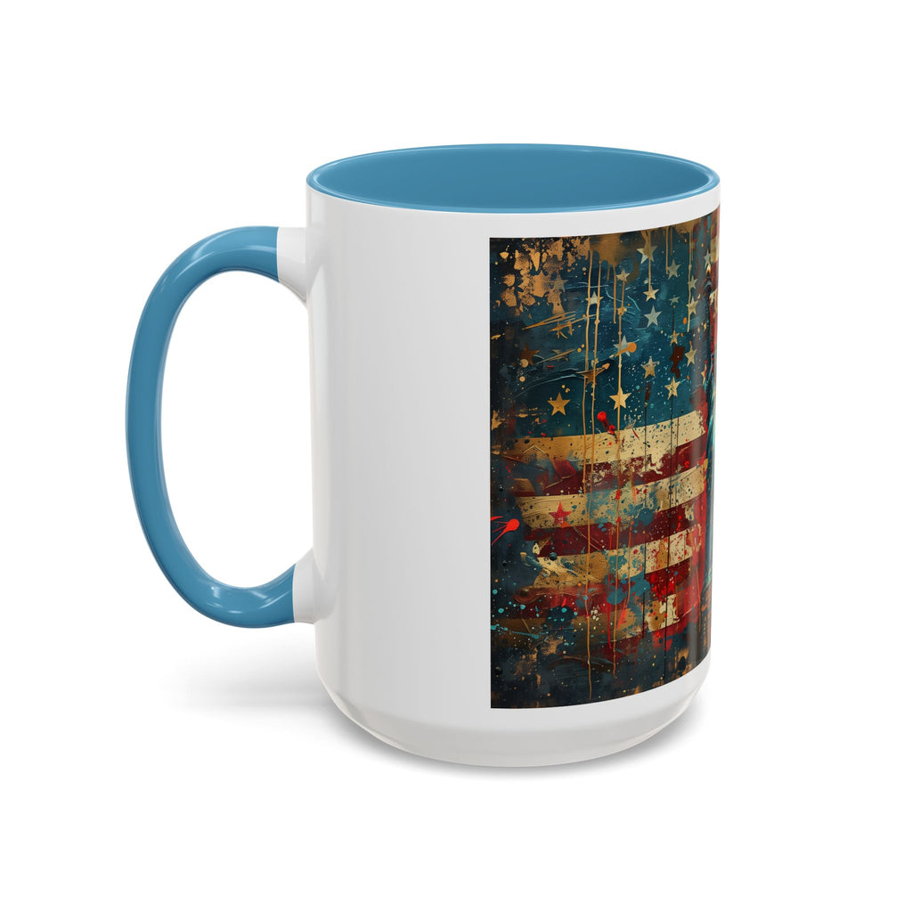Liberty Statue American Flag Coffee Mug — Patriotic Vintage Accent Mug (11/15oz)