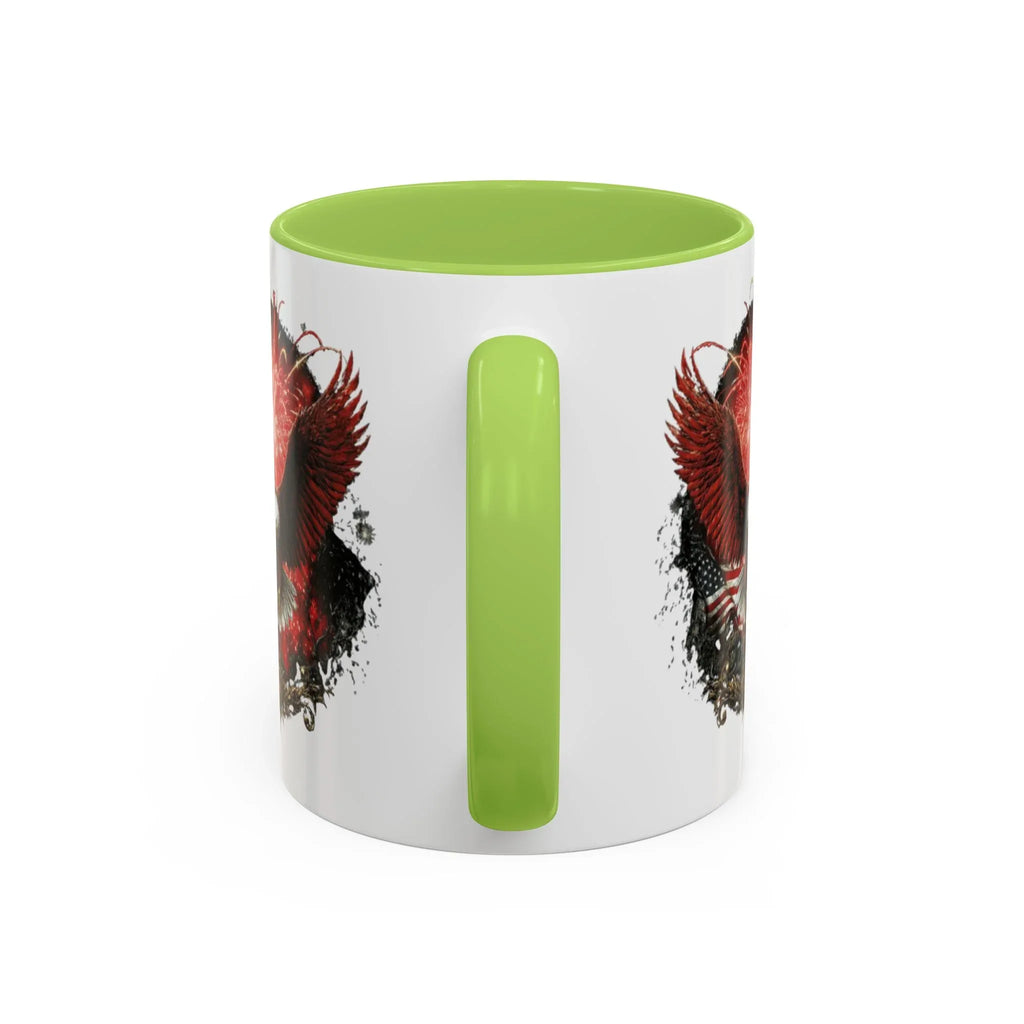 Red Eagle Emblem Accent Coffee Mug | Patriotic Eagle Design - 250 USA Celebration