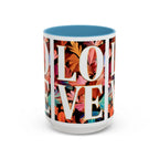 Floral Bold LOVE Mug | Accent Coffee Mug 11oz 15oz - 250 USA Celebration